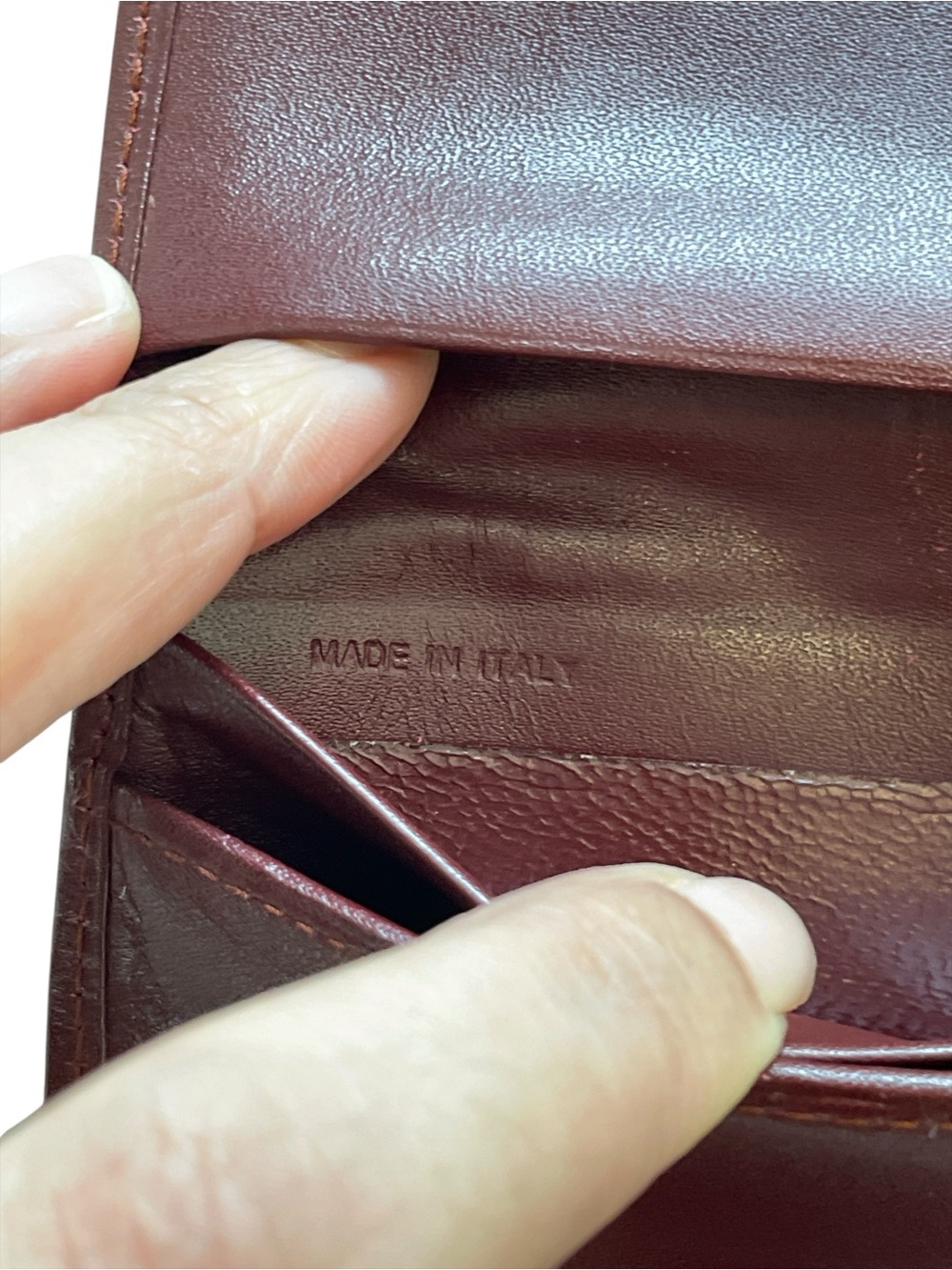 Vintage Must de Cartier Bordeaux Leather Long Bitold Wallet - Double C Logo - Picture 6 of 10